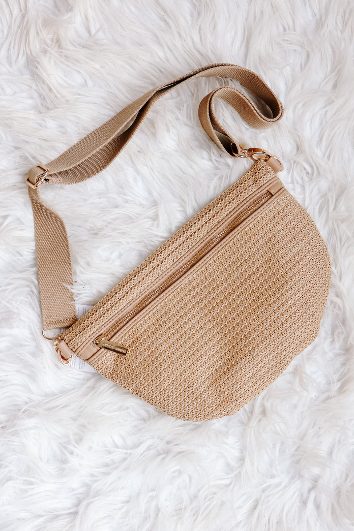 Rachel Raffia Westlyn Bum Bag - Tan