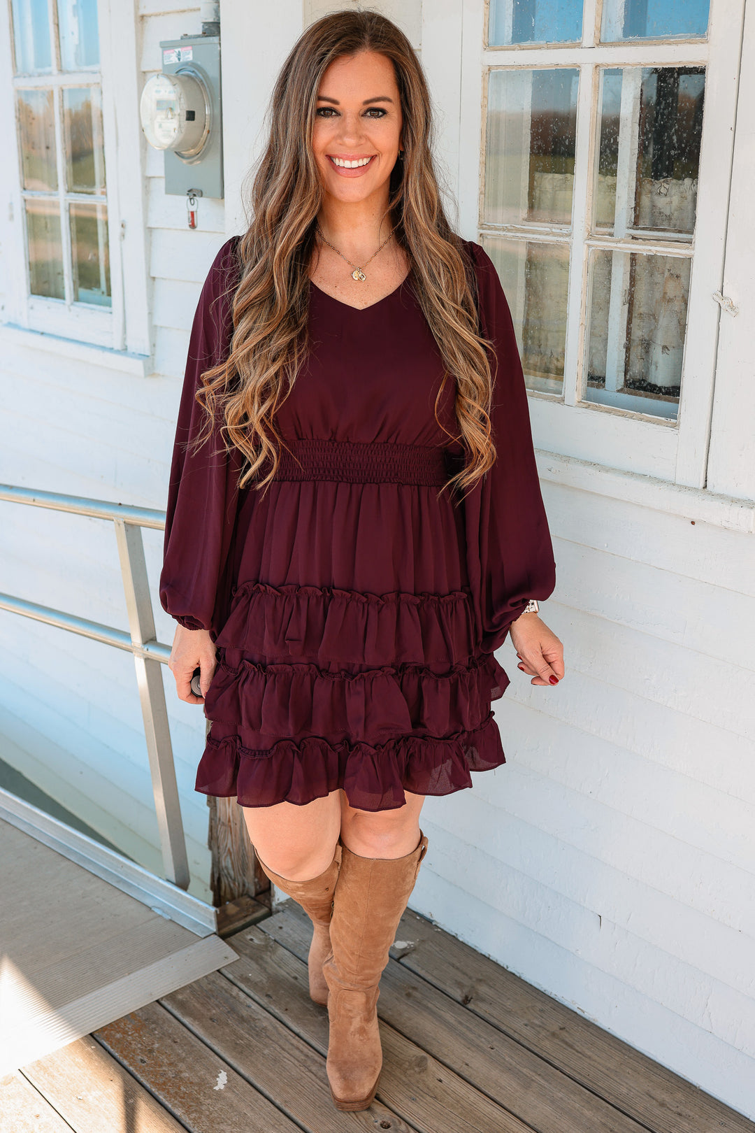 Millie Smocked Waist Ruffle Dress