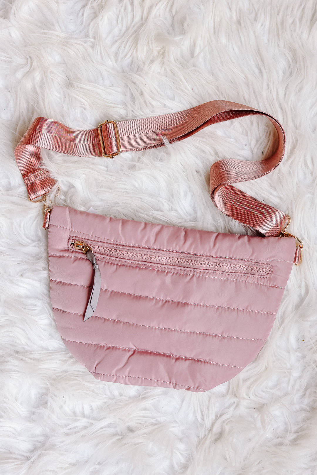 Jolie Puffer Bum Bag - Dusty Pink