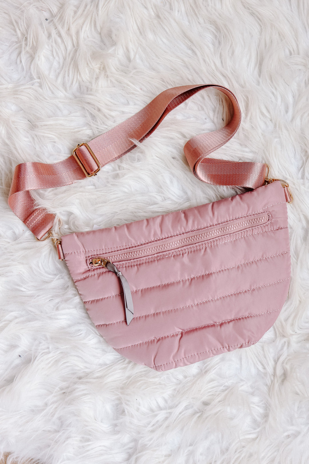 Jolie Puffer Bum Bag - Dusty Pink