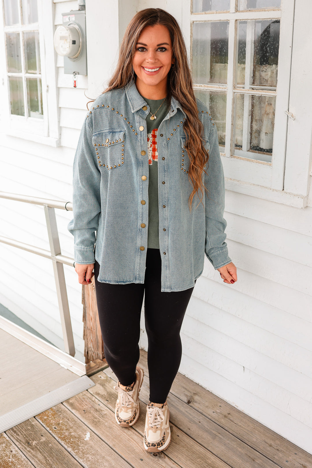 Ella Studded Denim Shacket