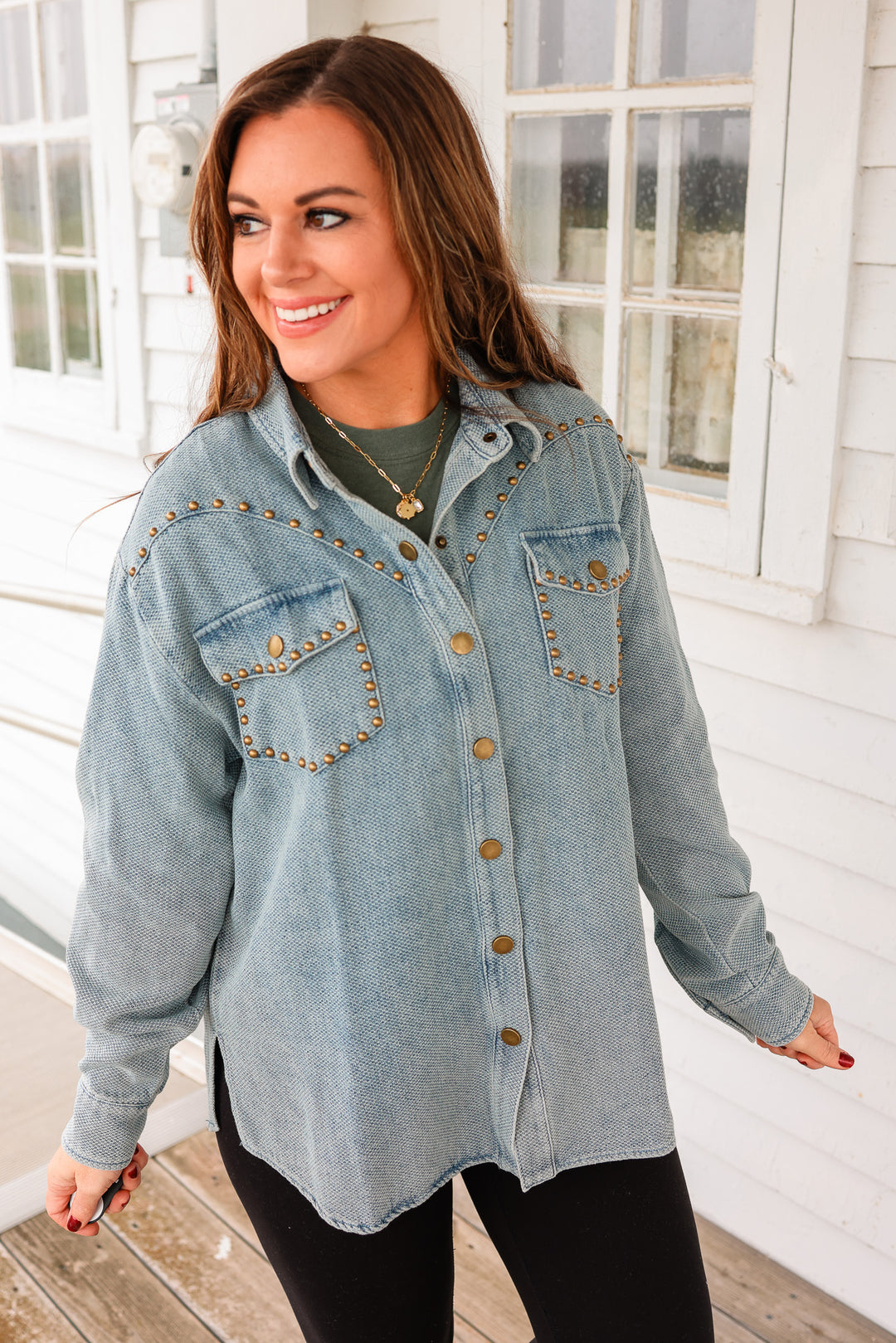 Ella Studded Denim Shacket