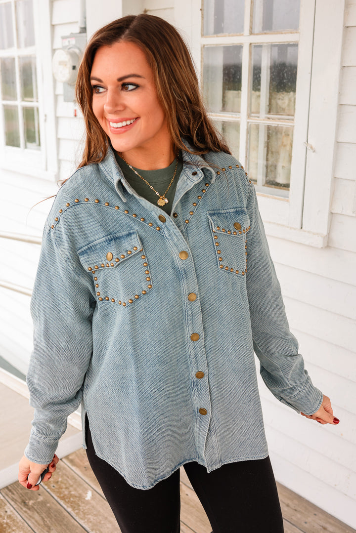Ella Studded Denim Shacket
