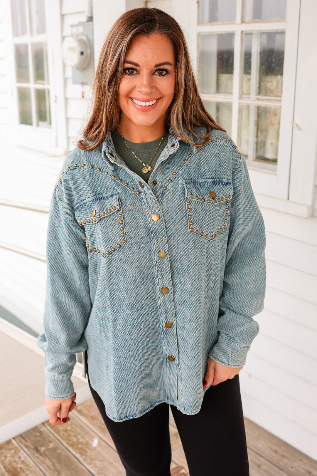 Ella Studded Denim Shacket