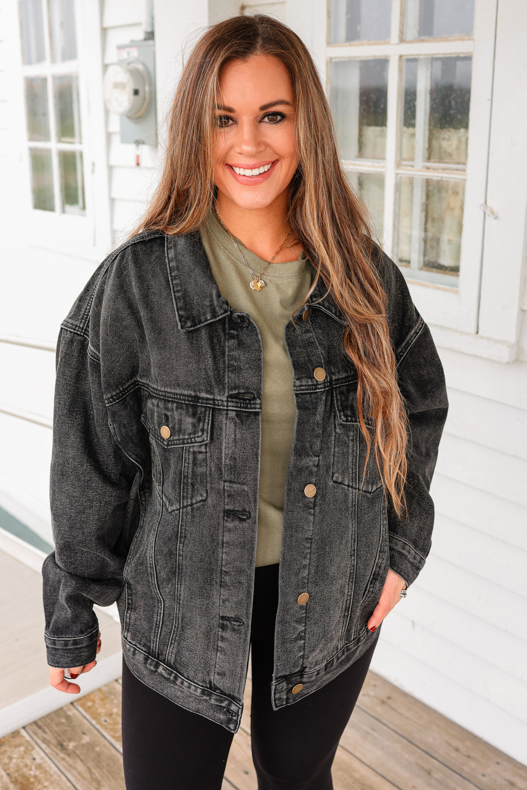 Campbell Denim Jacket - Charcoal Grey