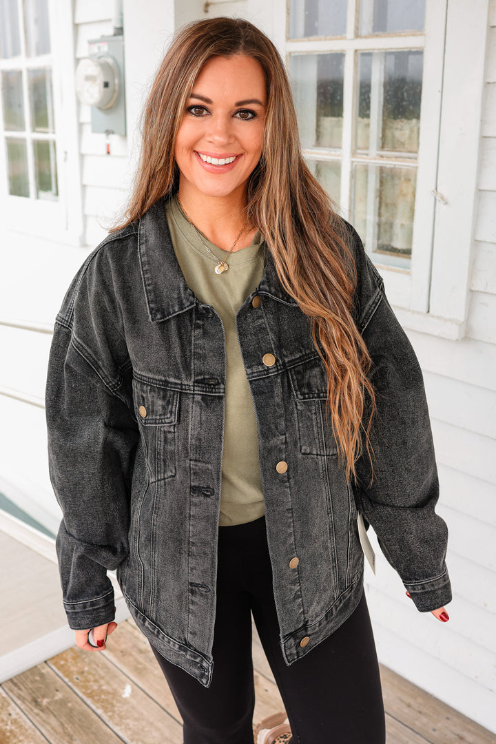 Campbell Denim Jacket - Charcoal Grey