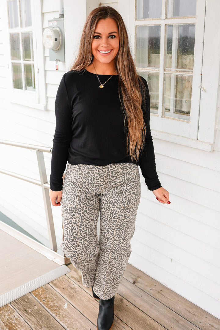 LOVERVET: Leopard Barrel Utility Pants