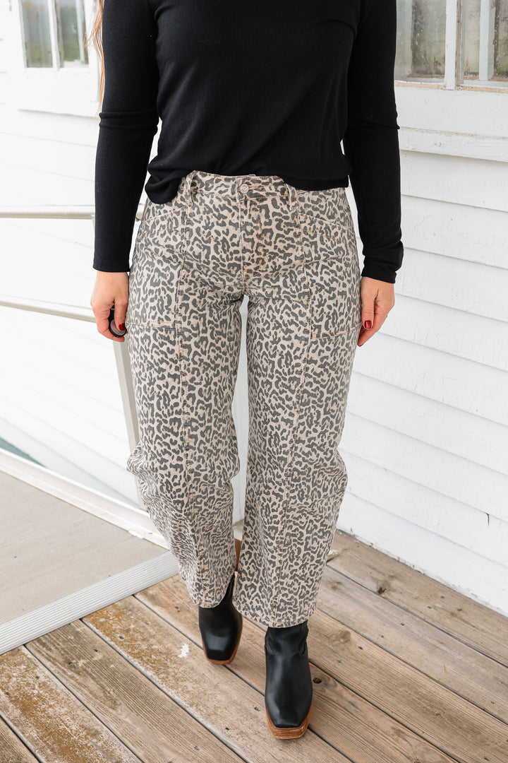 LOVERVET: Leopard Barrel Utility Pants