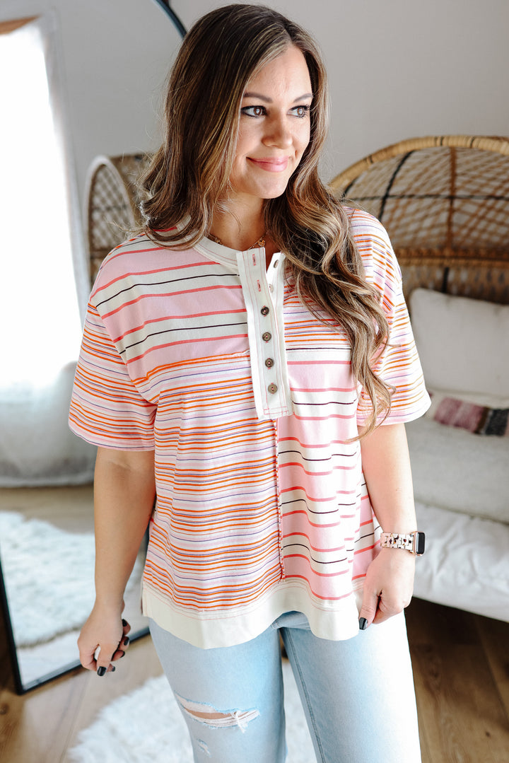Clarke Striped Henley Top