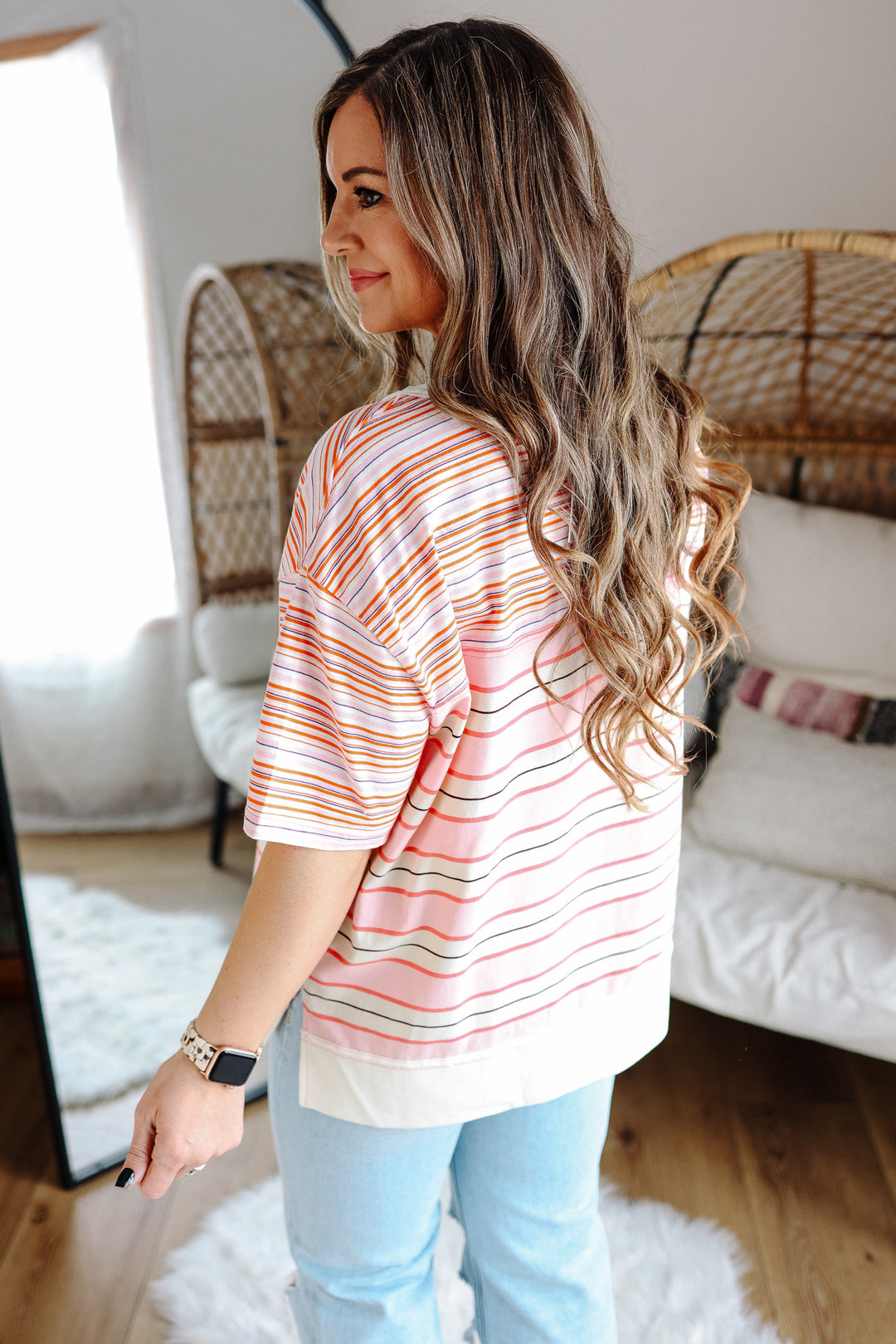 Clarke Striped Henley Top