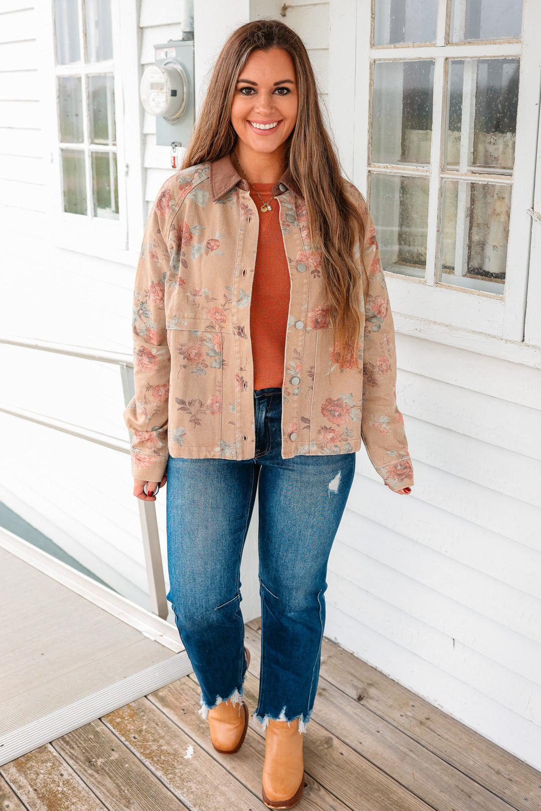 Wild Rose Vintage Washed Jacket - Camel