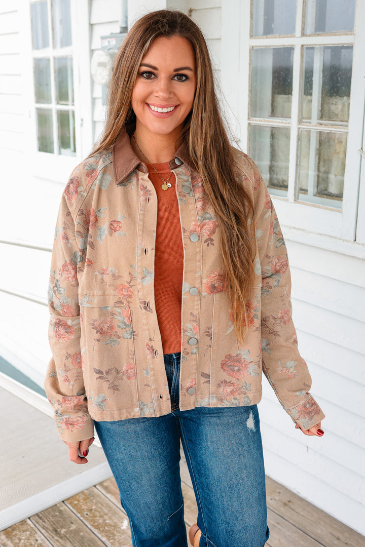 Wild Rose Vintage Washed Jacket - Camel
