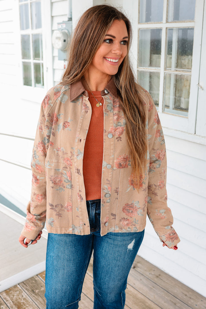 Wild Rose Vintage Washed Jacket - Camel