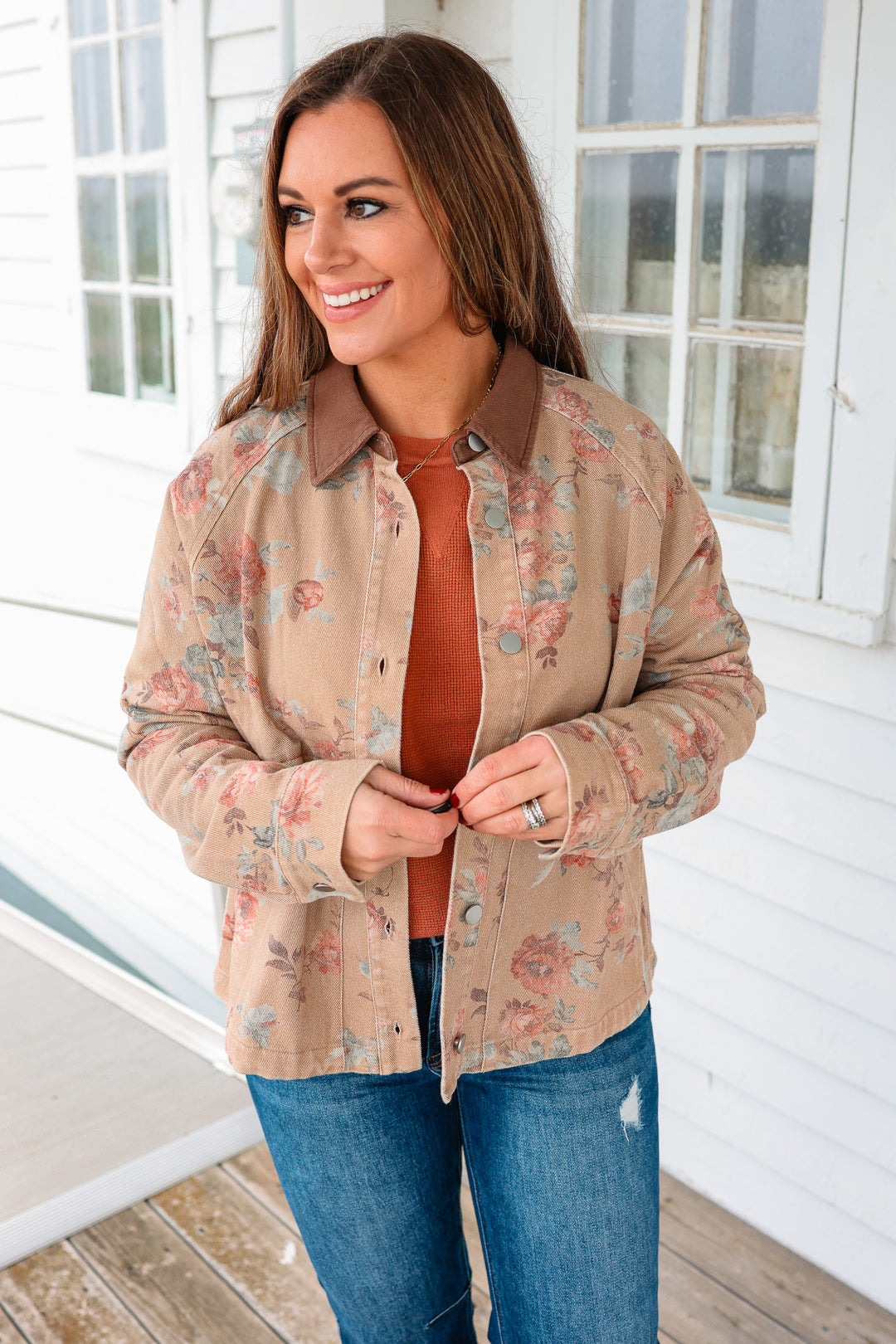 Wild Rose Vintage Washed Jacket - Camel