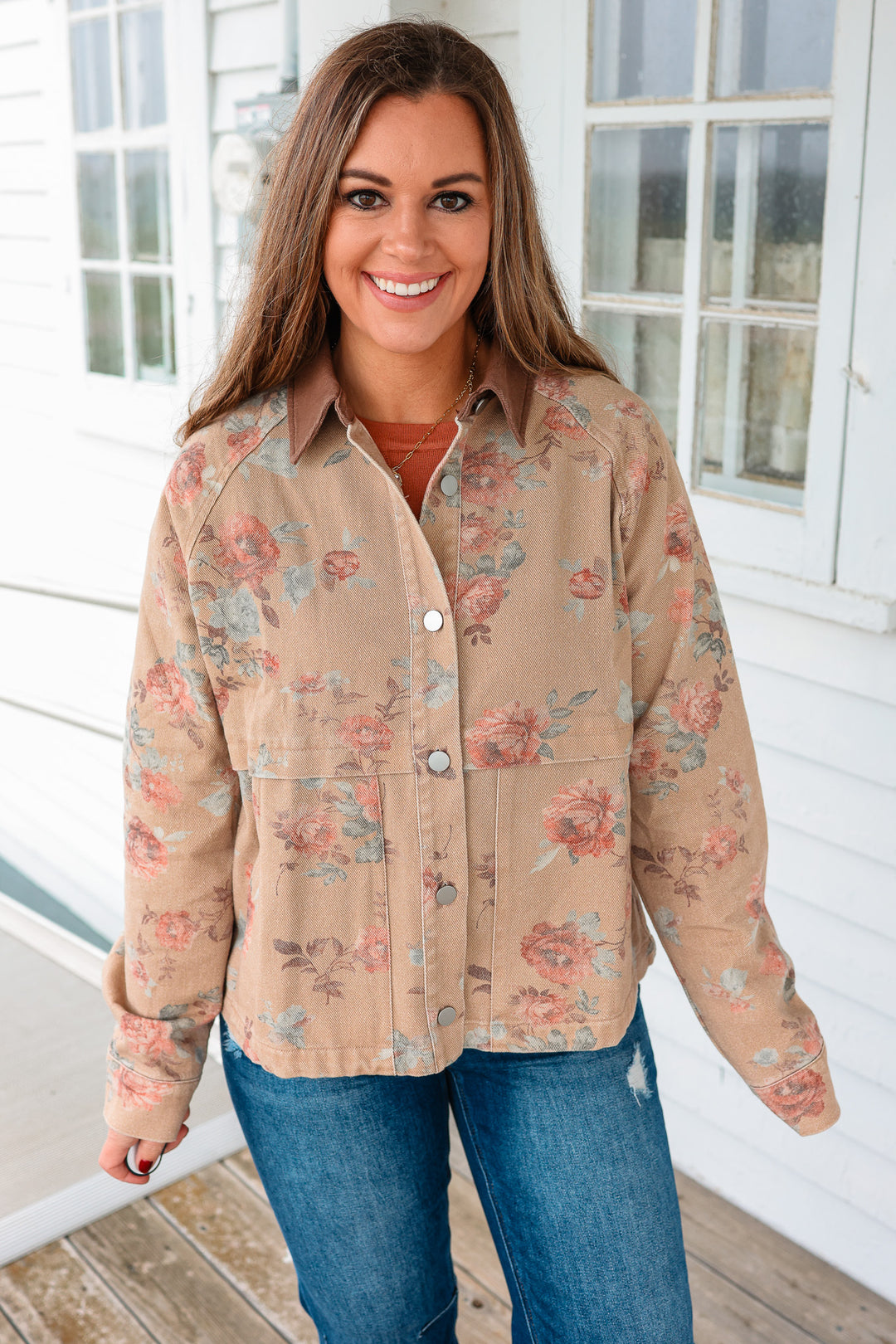 Wild Rose Vintage Washed Jacket - Camel