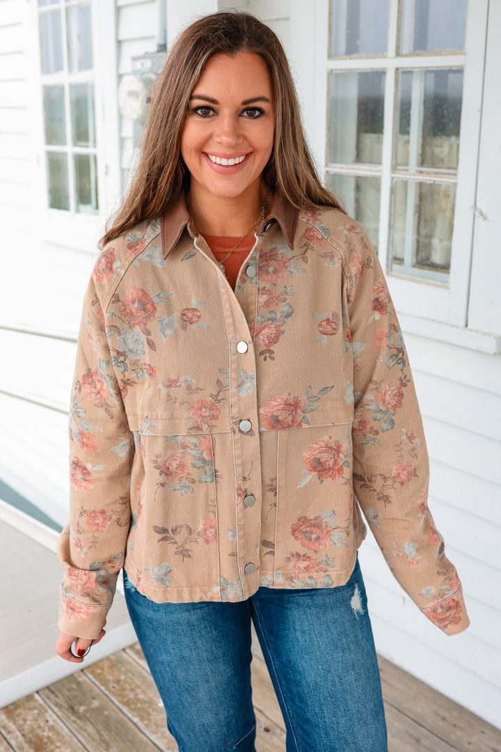 Wild Rose Vintage Washed Jacket - Camel