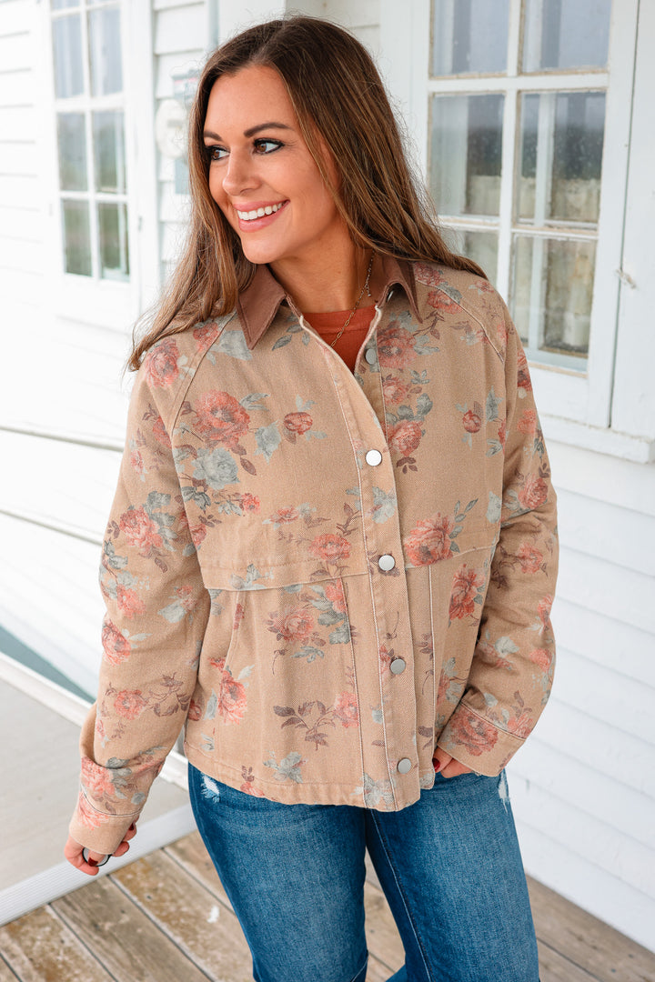 Wild Rose Vintage Washed Jacket - Camel
