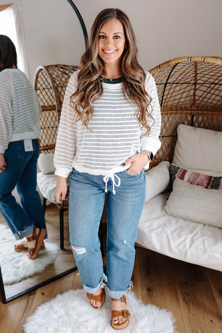 VERVET: Rowe Mid Rise Cuffed Slim Wide Jeans