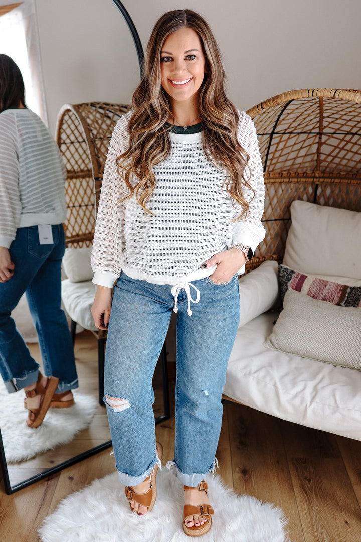 VERVET: Rowe Mid Rise Cuffed Slim Wide Jeans