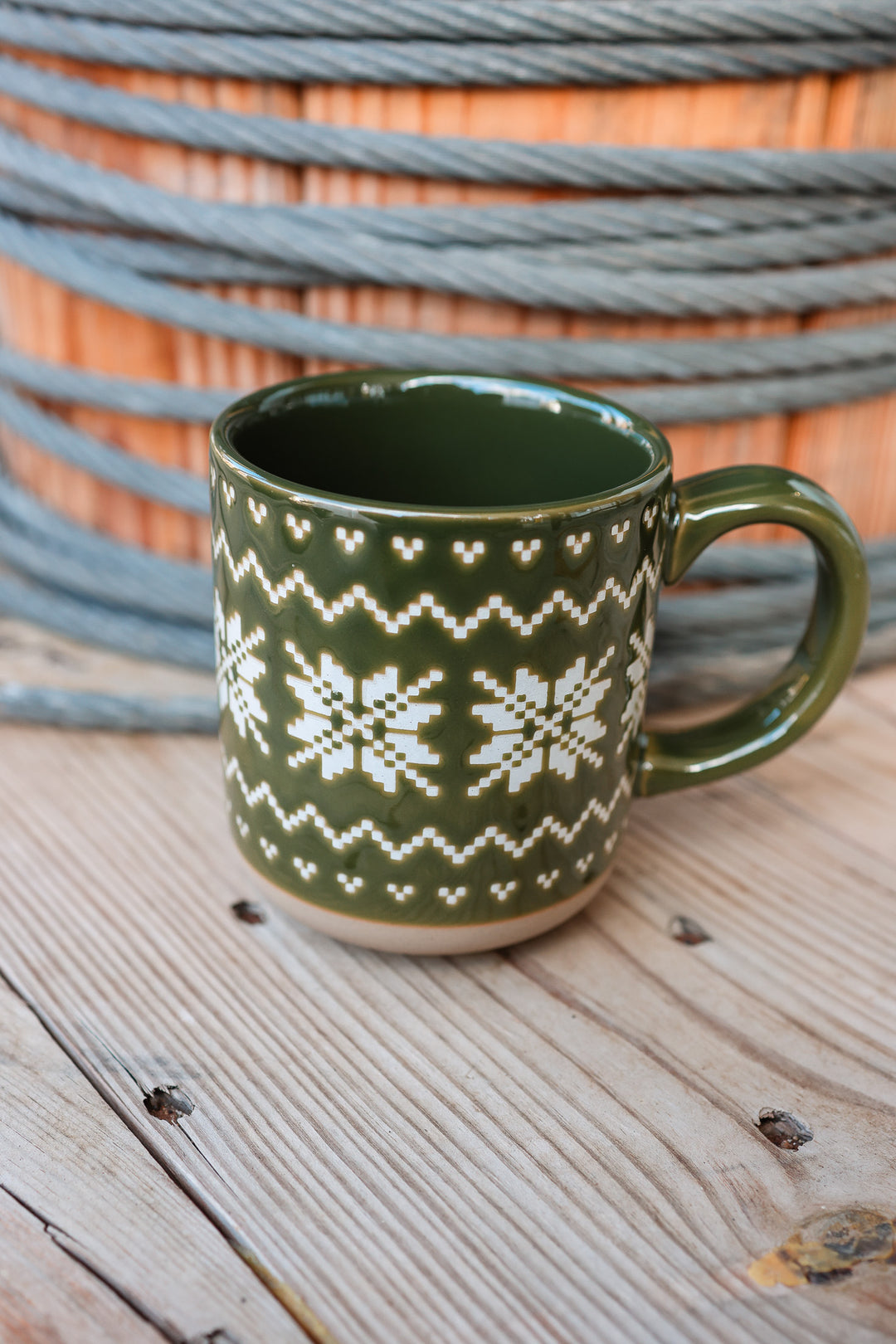 Green Fair Isle Sweater Stoneware Coffee Mug