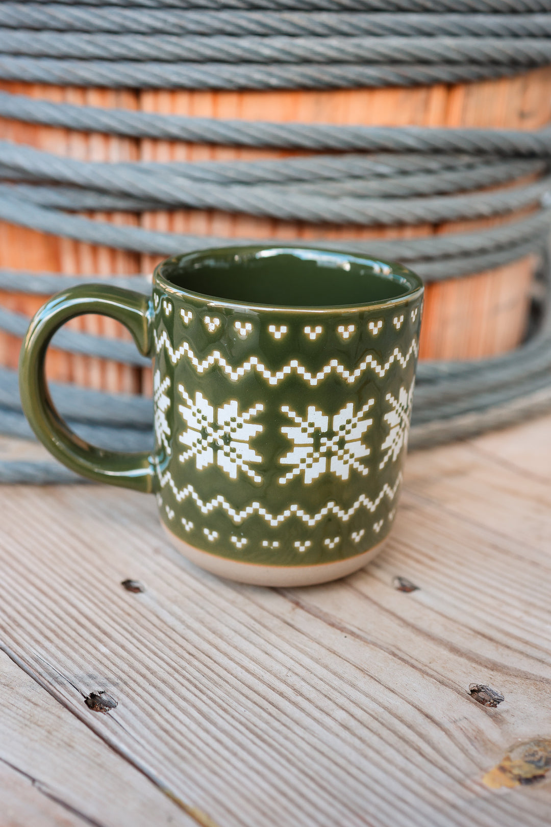 Green Fair Isle Sweater Stoneware Coffee Mug