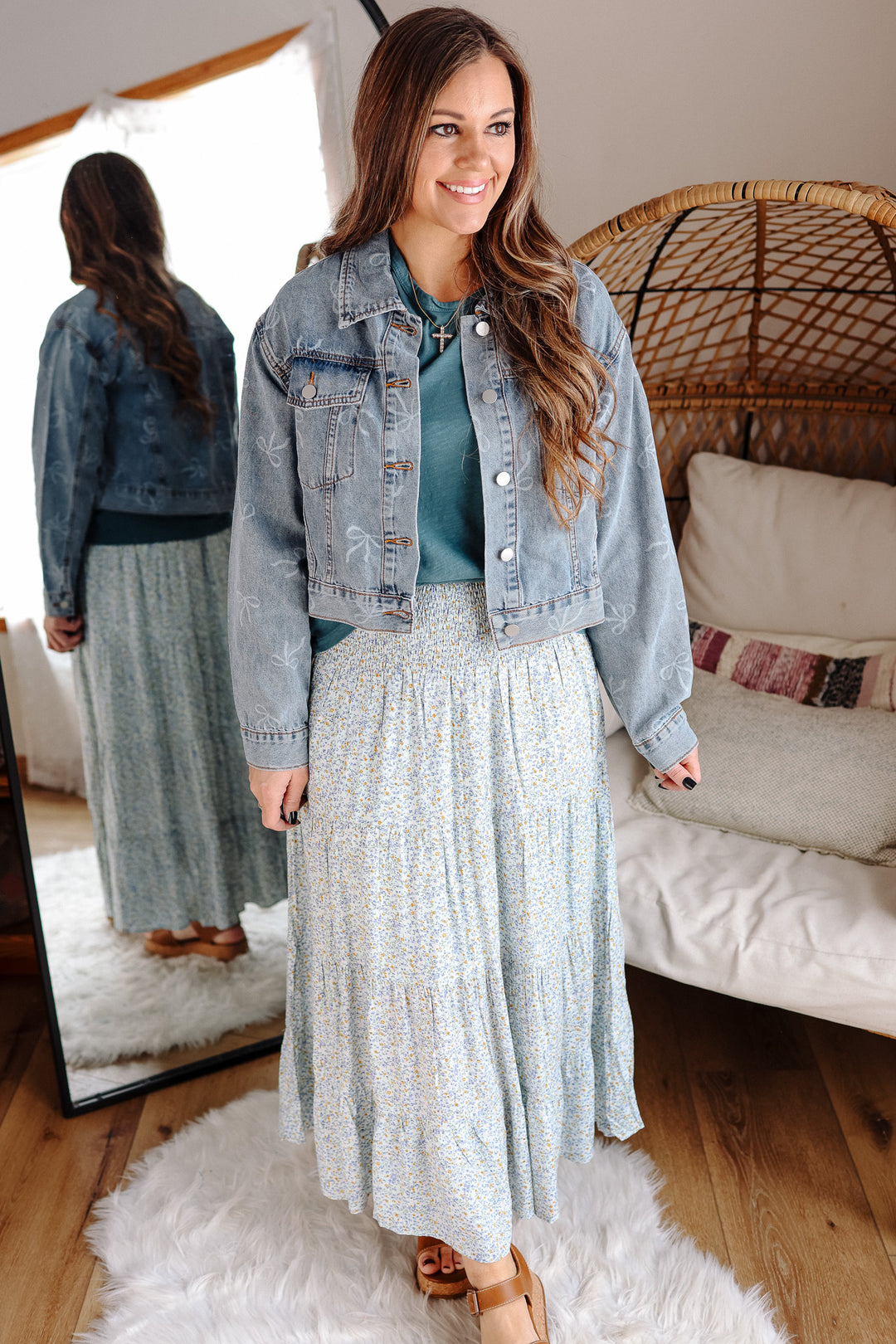 Ribbon Bow Denim Jacket
