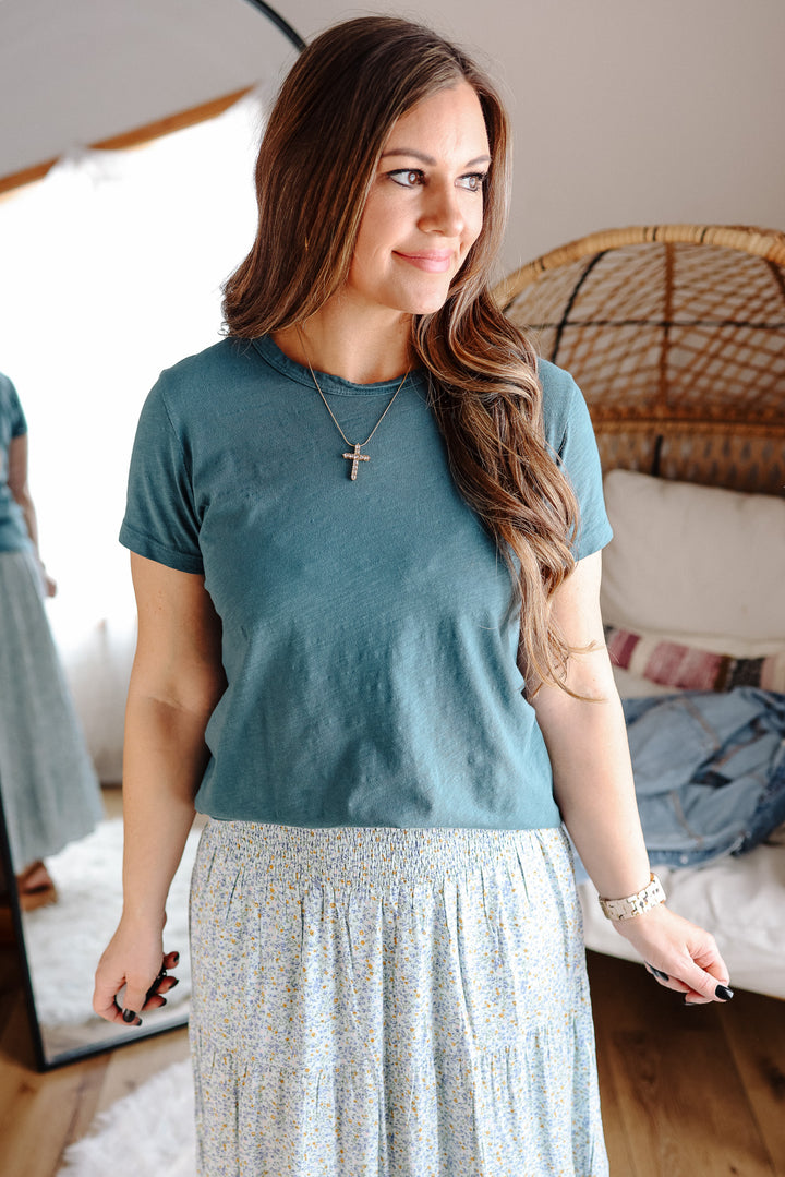 Quinn Cotton Tee - Dark Teal