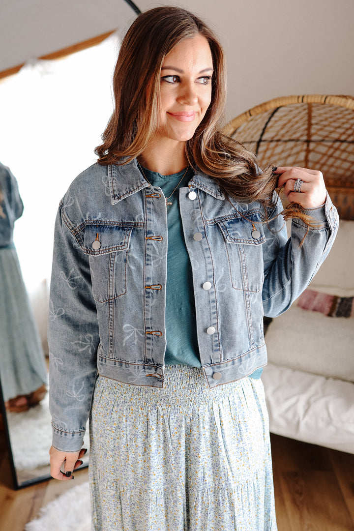 Ribbon Bow Denim Jacket