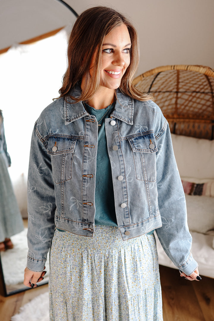 Ribbon Bow Denim Jacket