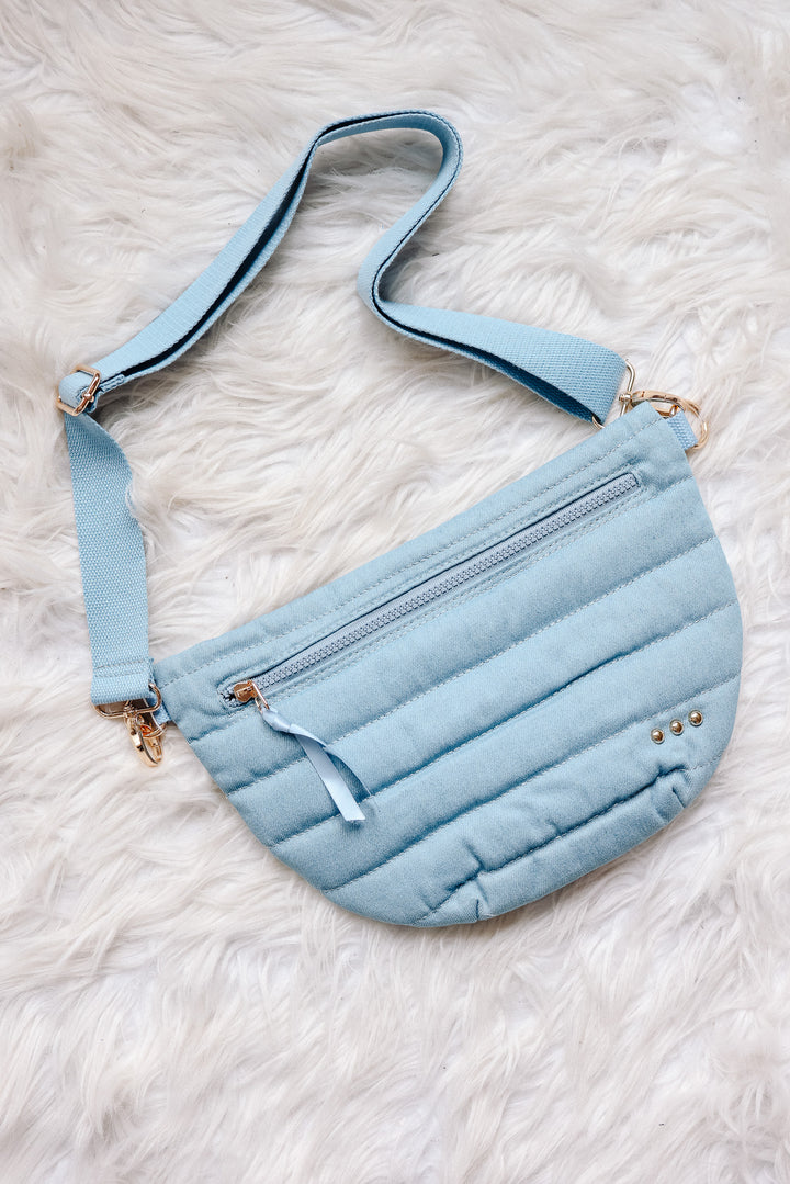Jolie Puffer Bum Bag Wholesale - Light Denim
