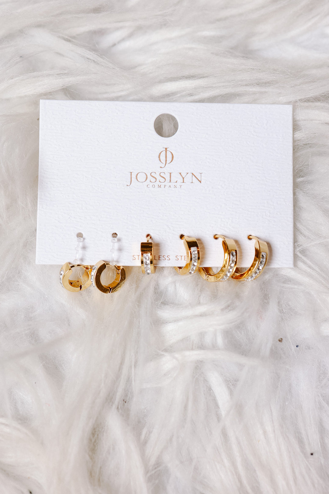 Pearl Heart & Rhinestone Huggie Hoop Trio Earring