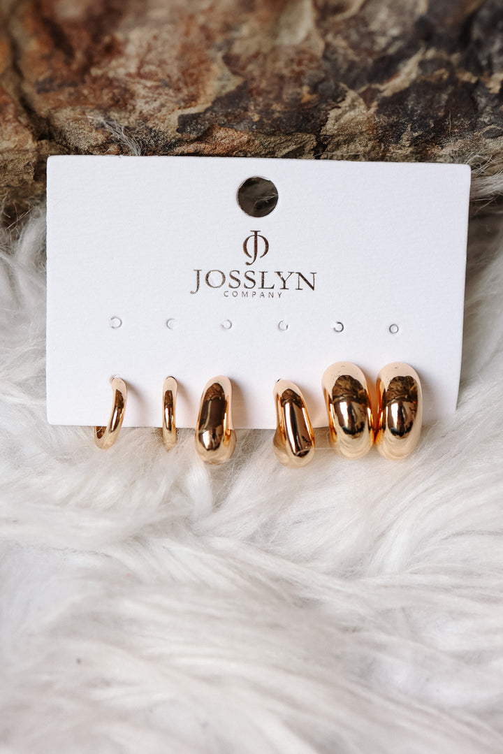Bubble Hoop Huggie Trio Earrings