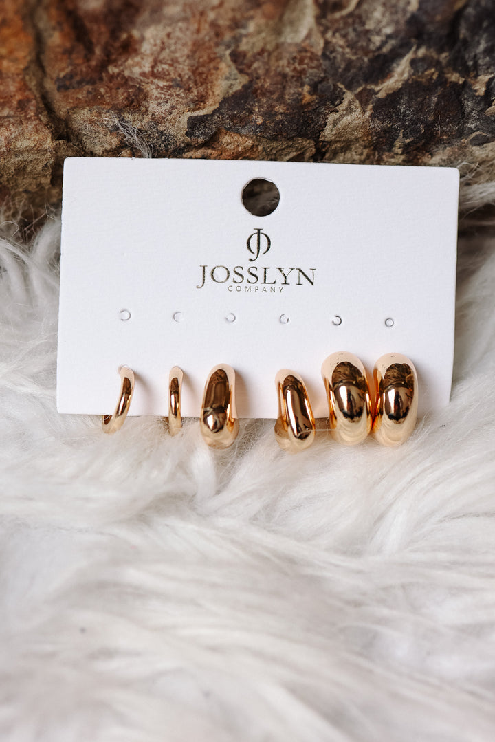 Bubble Hoop Huggie Trio Earrings