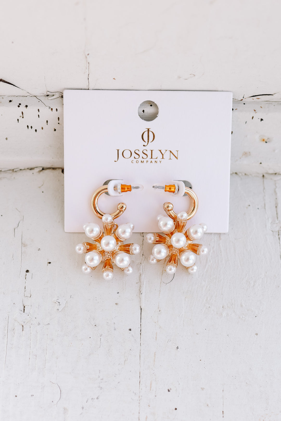 Cluster Pearl Huggie Hoop Drop Earrings