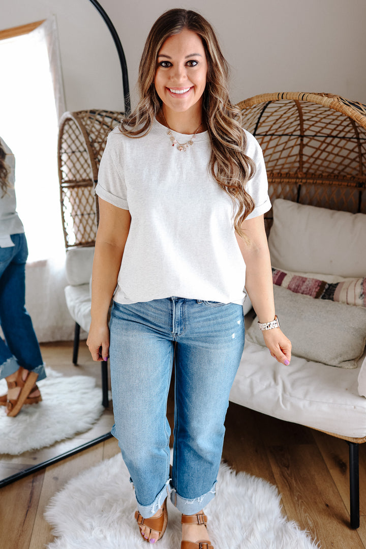 Mali Short Sleeve Tee -  Light Heather Gray
