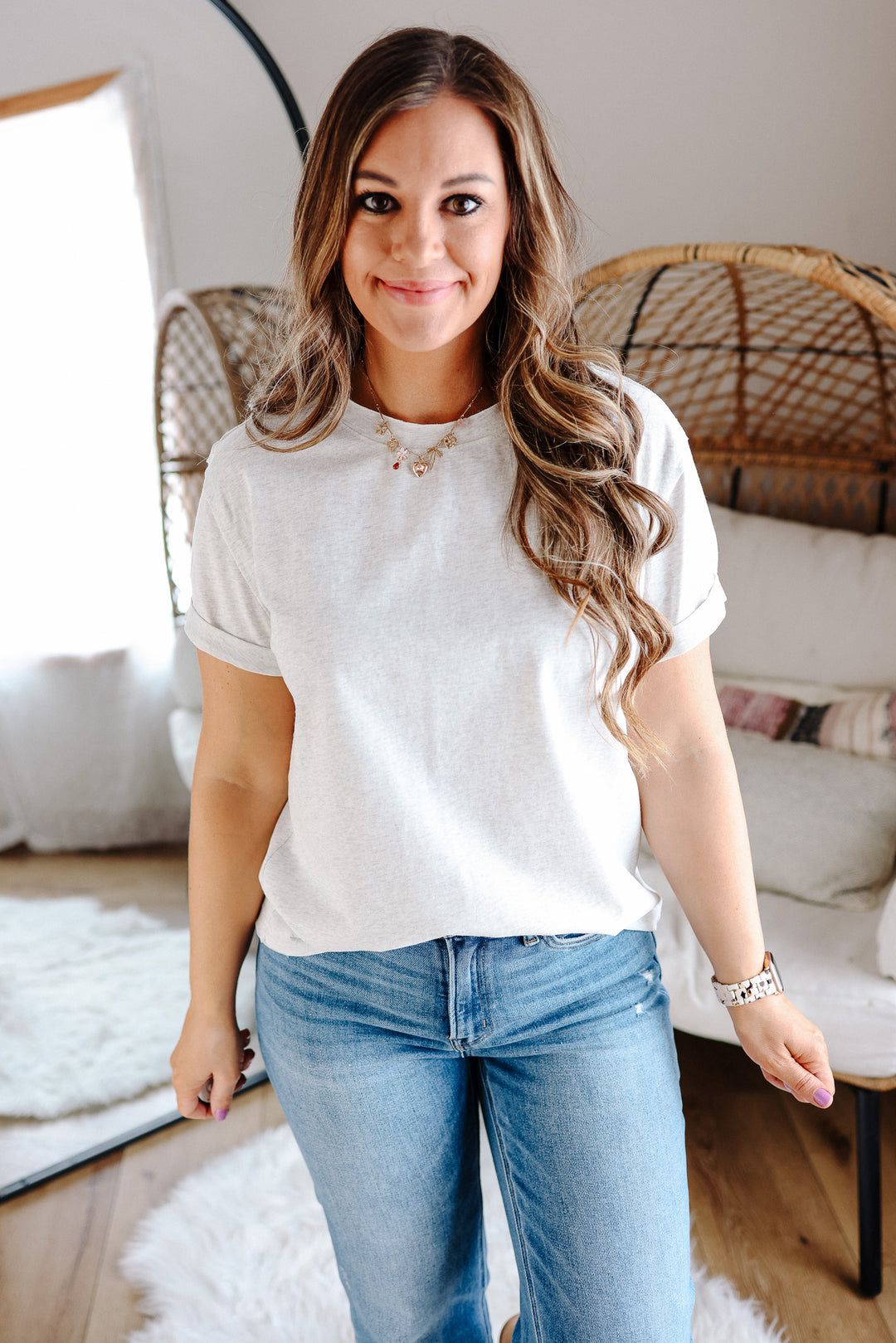 Mali Short Sleeve Tee -  Light Heather Gray