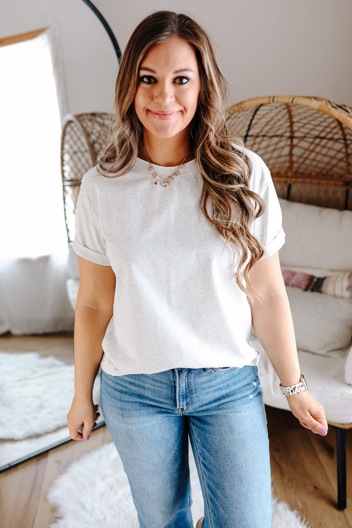 Mali Short Sleeve Tee -  Light Heather Gray