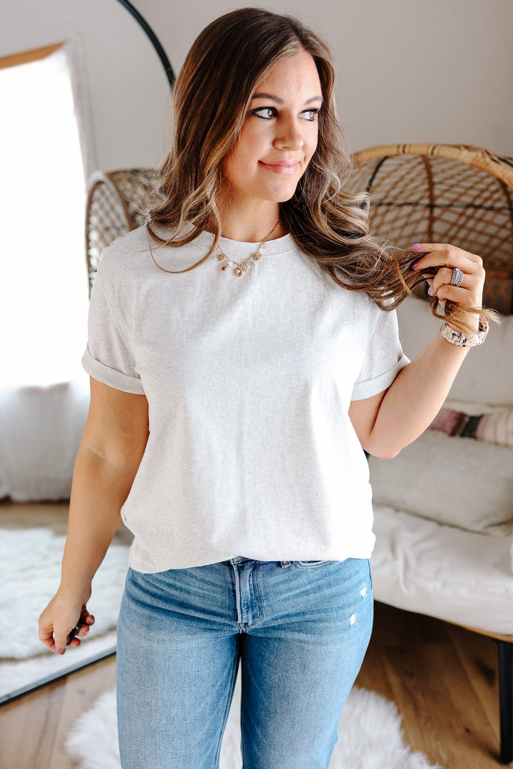 Mali Short Sleeve Tee -  Light Heather Gray