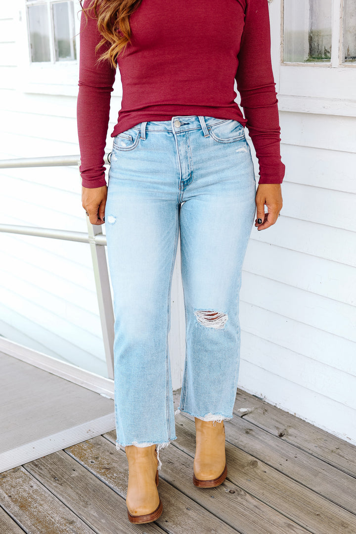 FLYING MONKEY: Ezra Distressed Crop Jeans