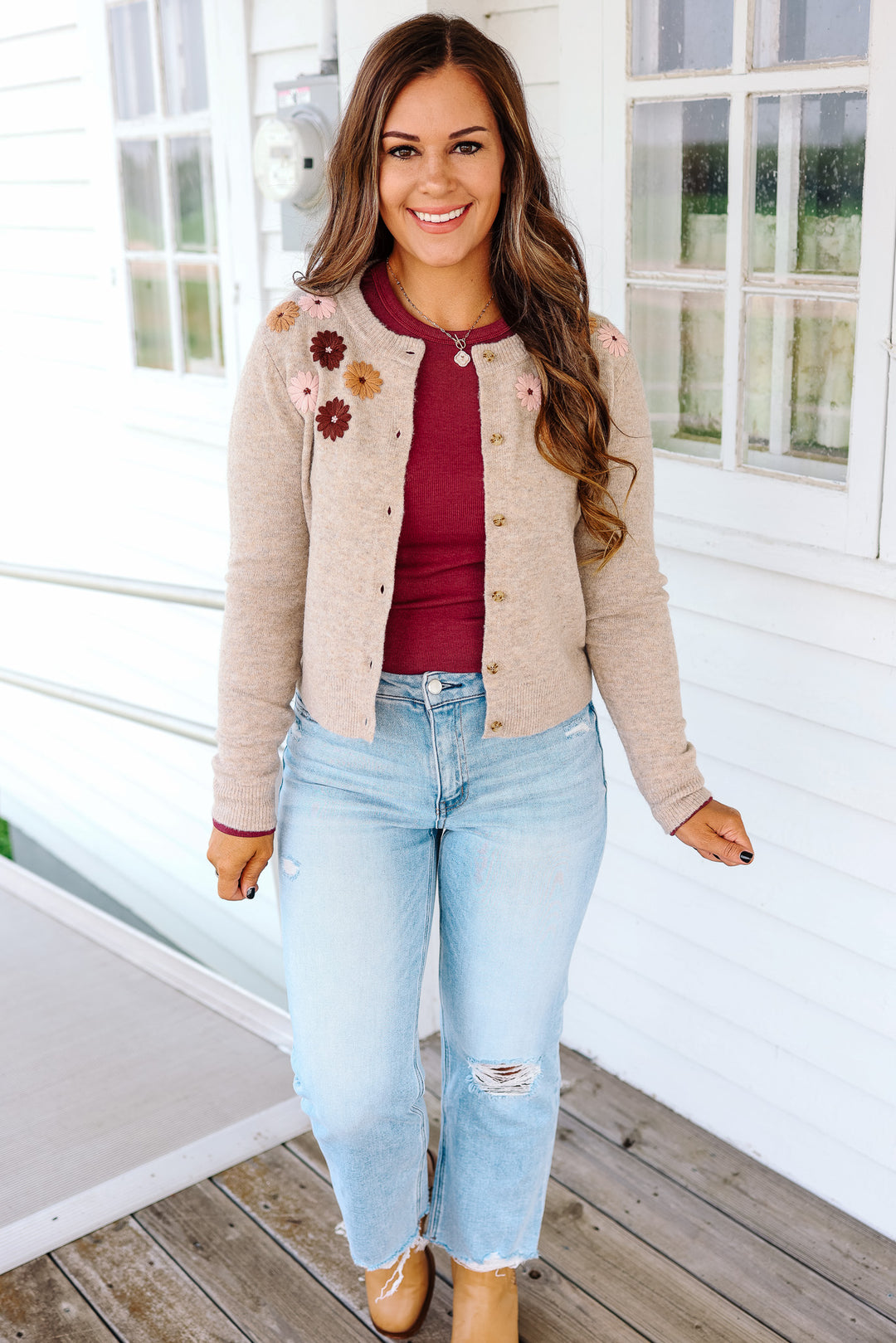 Loren Flower Embroidery Cardigan