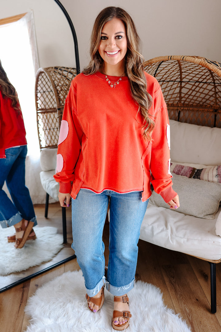 Patch Heart French Terry Sweatshirt