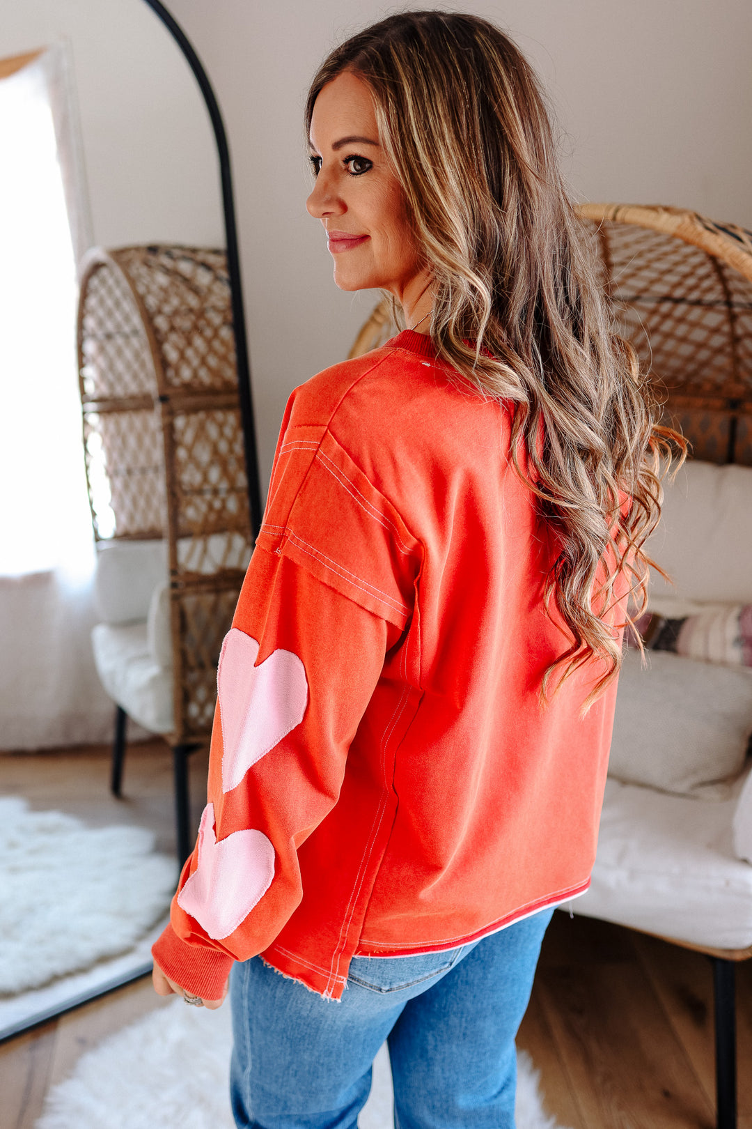 Patch Heart French Terry Sweatshirt