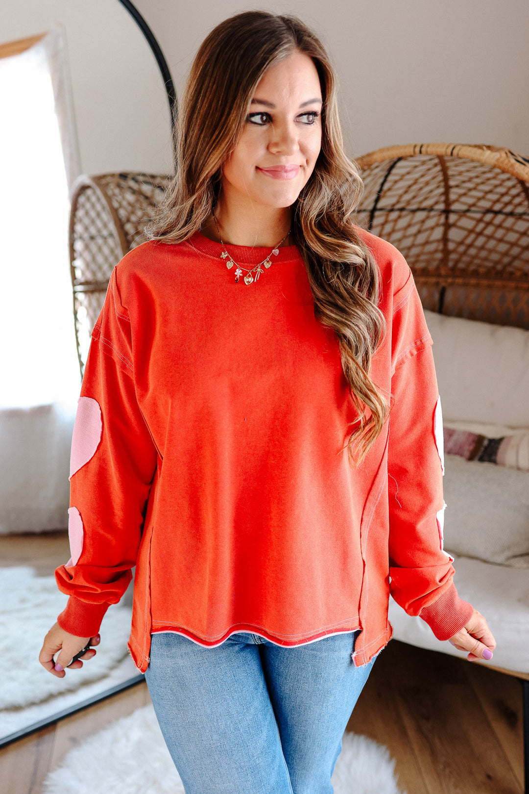 Patch Heart French Terry Sweatshirt