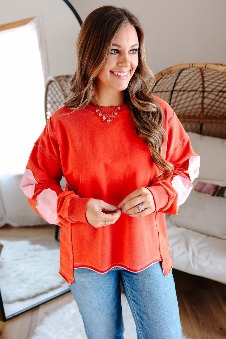 Patch Heart French Terry Sweatshirt