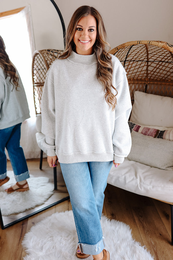 Reversible Mock Neck Sweatshirt