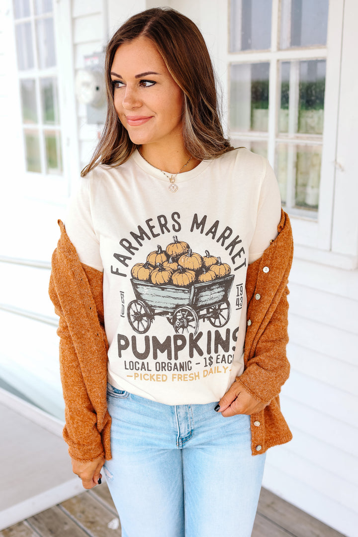 Pumpkin Wagon Graphic Tee - Ivory