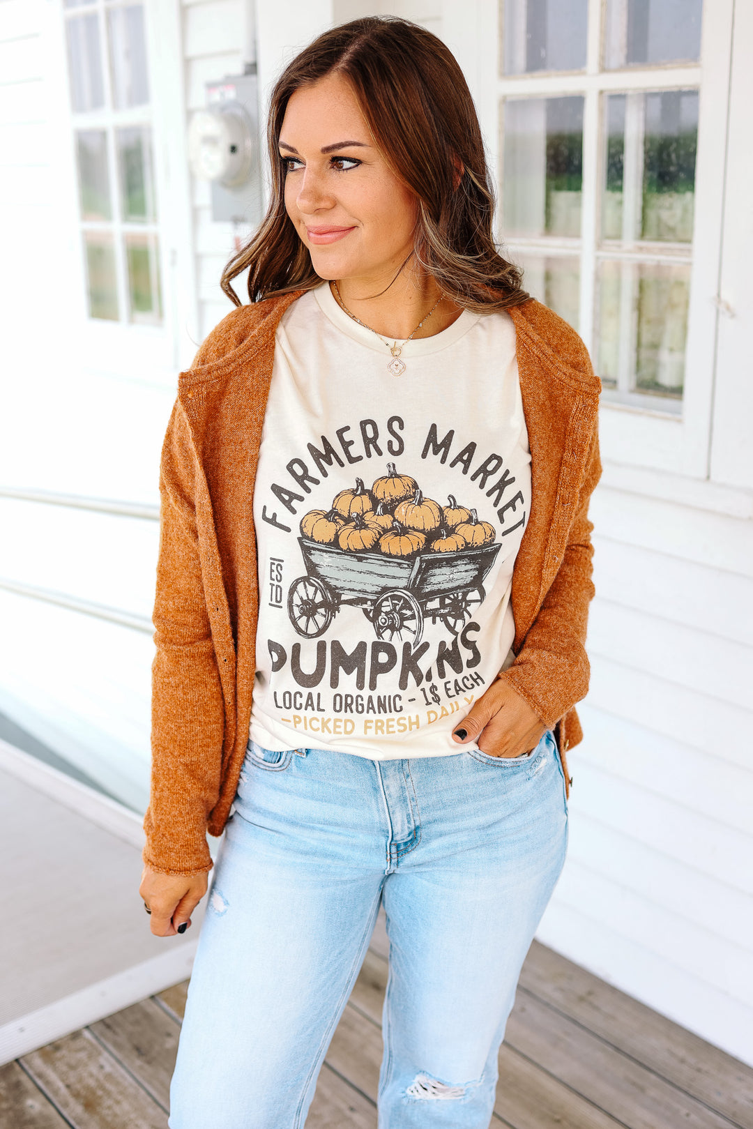 Pumpkin Wagon Graphic Tee - Ivory
