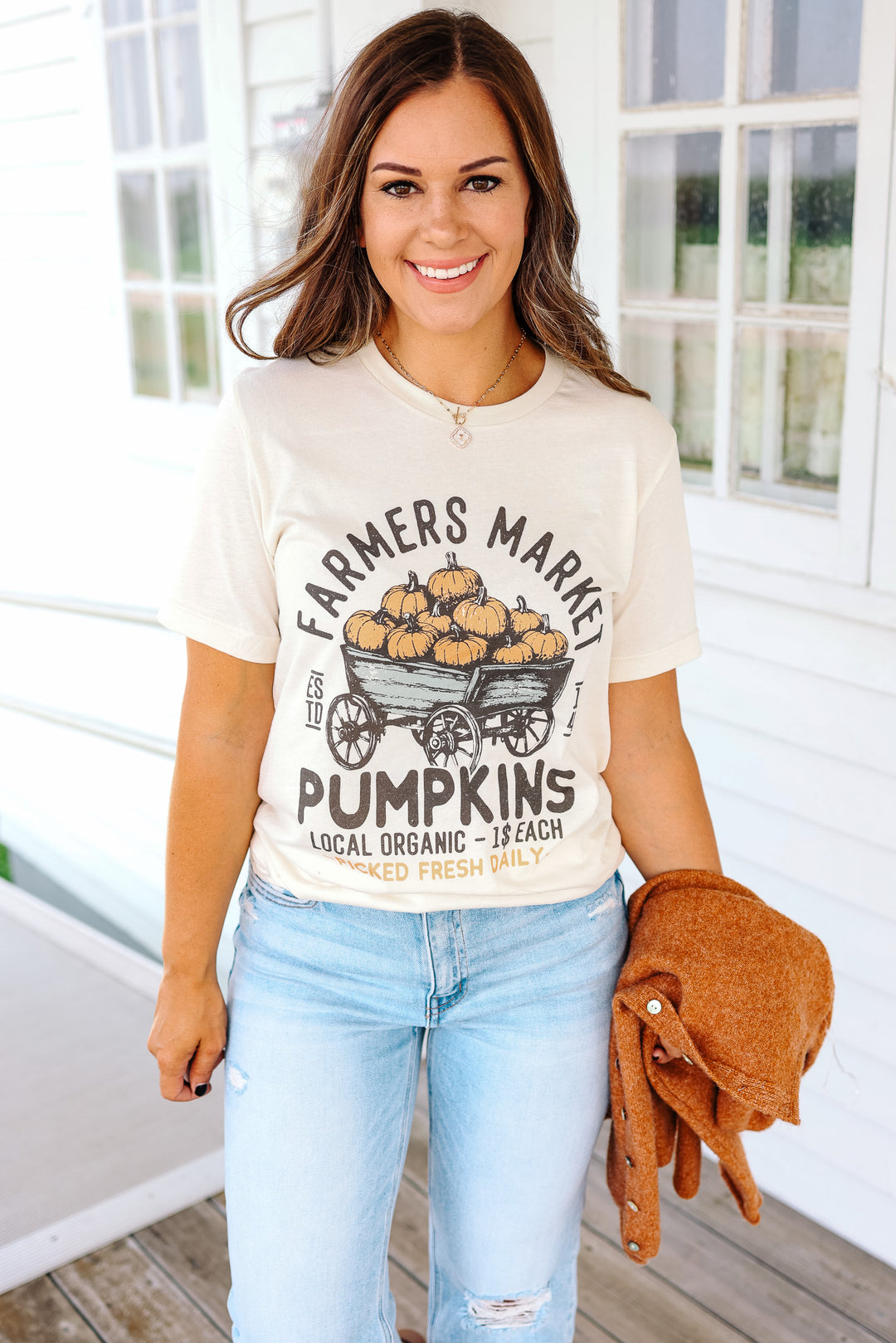 Pumpkin Wagon Graphic Tee - Ivory