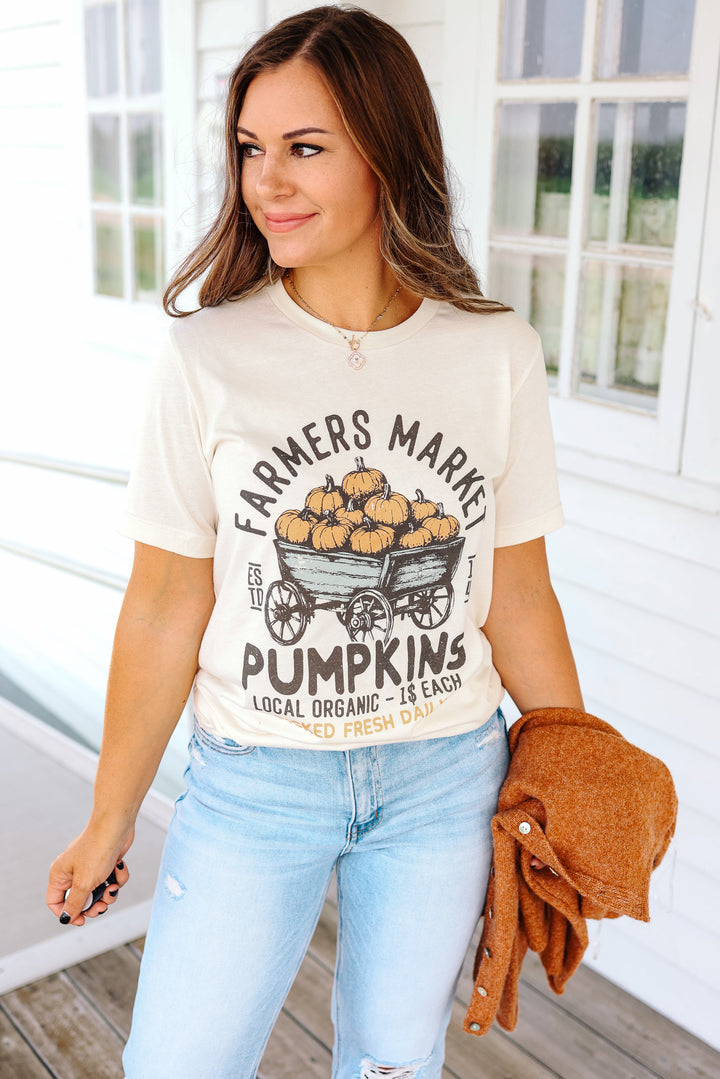 Pumpkin Wagon Graphic Tee - Ivory
