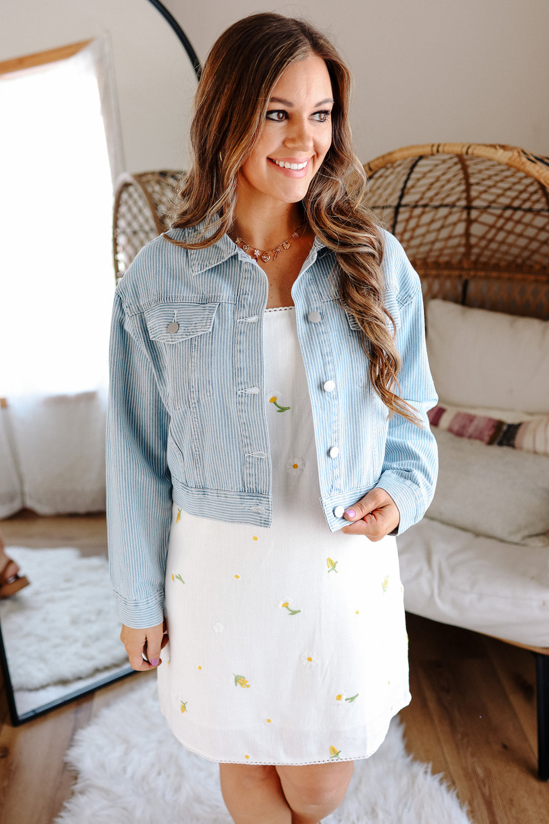 Koa Striped Denim Jacket